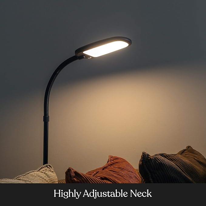 Brightech Litespan Slim LED Floor Reading Lamp - Tall with Adjustable Gooseneck, Dimmable for Living Rooms, Offices & Bedrooms - Black