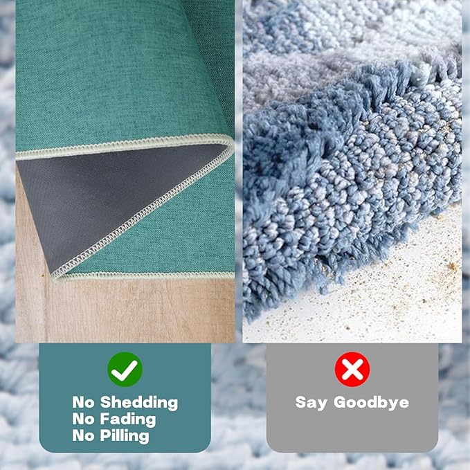 Yancorp 17"x30" Ultra Thin Bathroom Rugs,Kitchen Outdoor Bath Mat Non Slip Fit Under Door Super Absorbent Washable Indoor Door Mat Small Rug