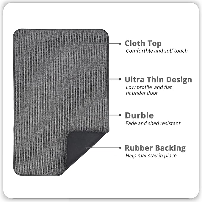 Bath Mat,Ultra Thin Bathroom Runner Rugs,Large Bath Mats for Bathroom,Quick Dry,Non-Slip,Machine Washable,Low Pile,Bath Rug,Shower Outside,Sink,Home Decor Accessories.Dark Grey,1'9"x3'11"（21x47inch）