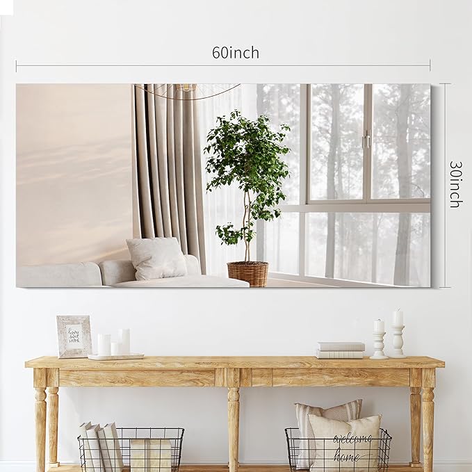 Frameless Mirror, 30x60 Inch Large Bathroom Mirrors for Wall, Upgraded Shatterproof Rectangle Vanity Mirror Over Sink with Polished Edge for Bathroom,Bedroom,Living Room and Entryway