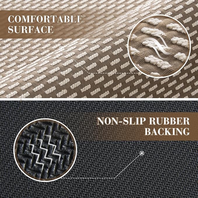 RESARE Non Slip Bath Mat - Machine Washable Bathroom Rugs, Super Absorbent Bath Mat Quick Dry Bathroom Mat, Bath Rugs Ultra Soft Rugs for Bathroom Floor, 17"x30" Brown