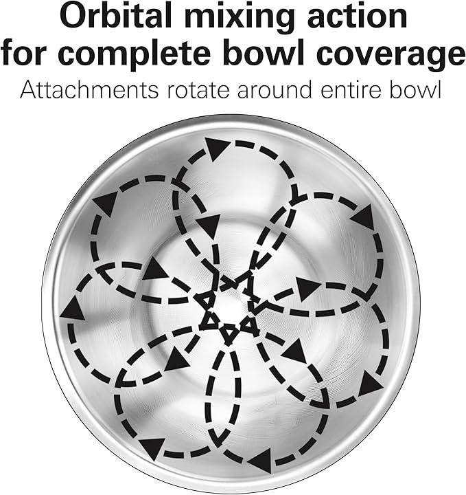 Hamilton Beach Electric Stand Mixer, 4 Quarts, Dough Hook, Flat Beater Attachments, 7 Speeds, Whisk, Stack & Scrape Bowl Scraper, Black