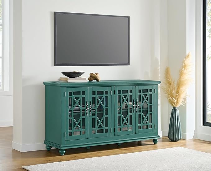 Martin Svensson Home Elegant TV Stand, 63" W x 35" H, Antique Teal-Green