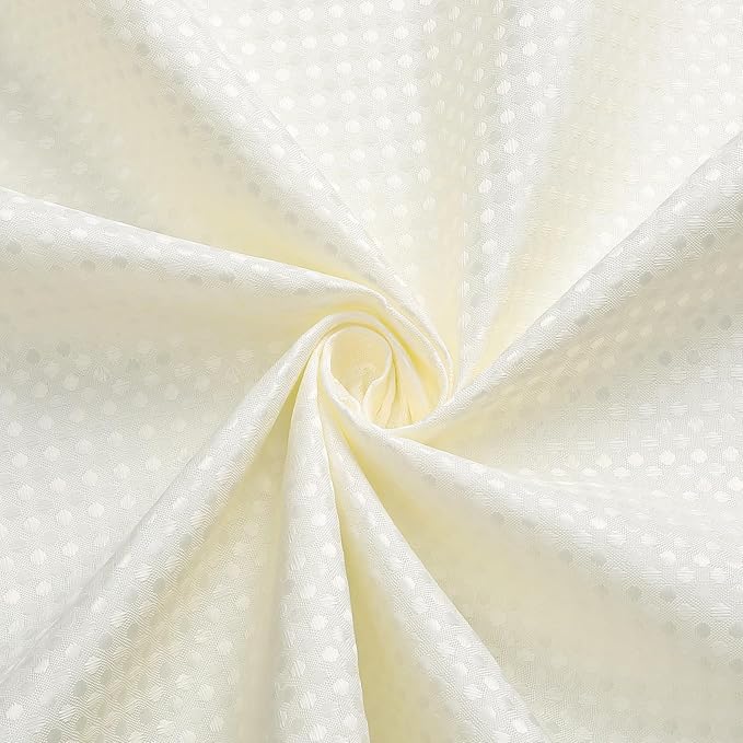 3 in 1 Shower Curtain Set, Cream Waffle Shower Curtain and PEVA Liner Set with 12 Stainless Steel Shower Curtain Hooks, Ivory Waterproof Fabric Shower Curtains for Bathroom, 72 W x 72 H