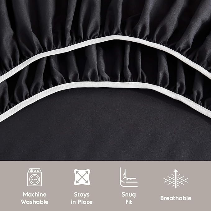 Nestl California King Sheet Set - 1800 Ultra-Soft Microfiber Cal King Bed Sheets - Double Brushed - Deep Pockets - Easy Fit - 4 Piece Set - Bed Sheets (California King, Black)