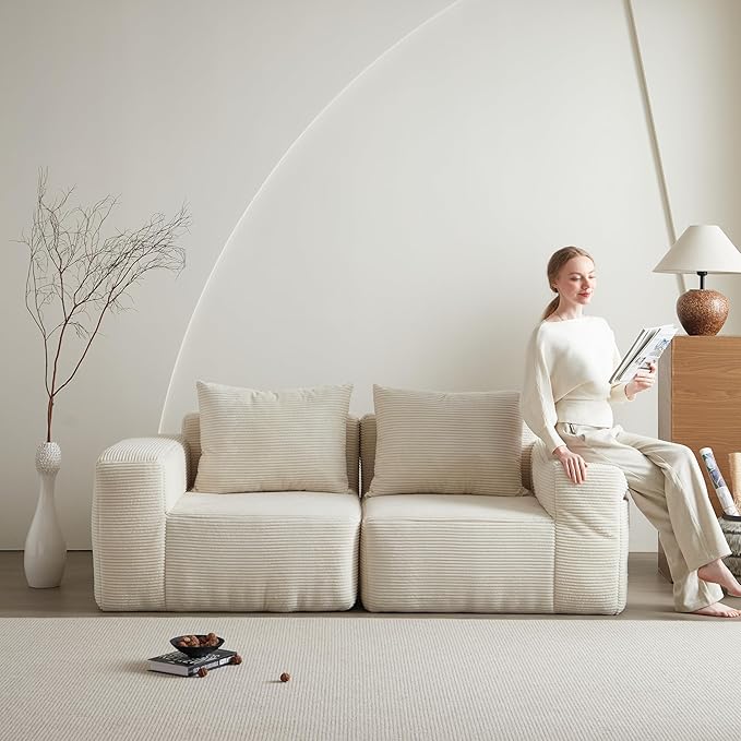 Futon Sofa Bed, Sectional Small Couch, Sleeper Sofa, Loveseat, Modern Futon Couch, Sofa Cama, Couches for Living Room, Bedroom, Beige