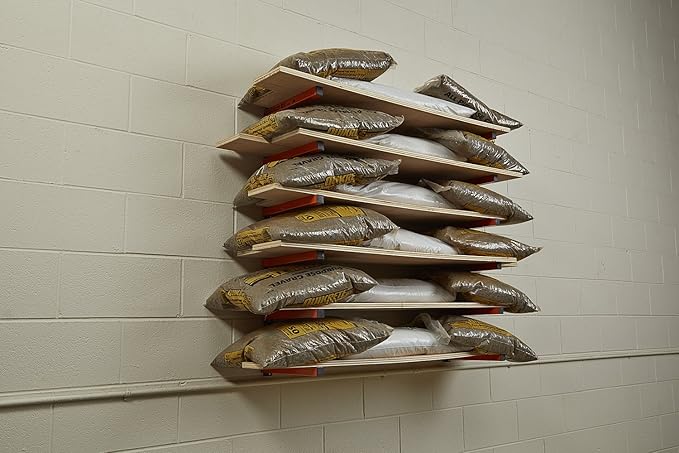 Bora Wood Organizer and Lumber Storage Metal Rack with 6-Level Wall Mount – Indoor and Outdoor Use, In Orange | PBR-001