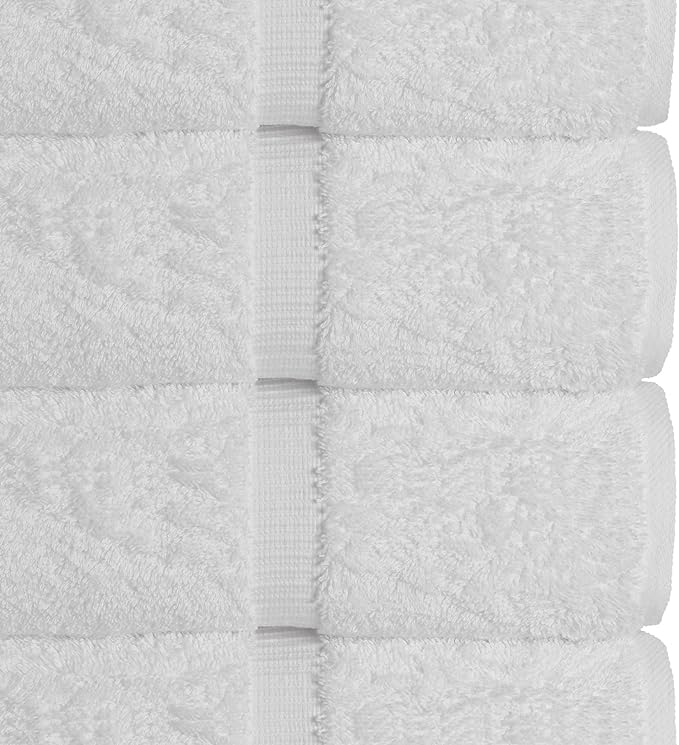 Chakir Turkish Linens | Hotel & Spa Quality 100% Cotton Premium Turkish Towels | Soft & Absorbent (4-Piece Bath Towels, White)
