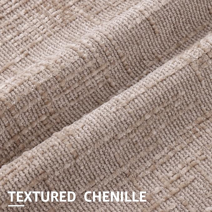 decorUhome Fall Oatmeal Chenille Throw Pillow Covers 12x20 Set of 2 Thick Textured Slubby Couch Pillow Covers Farmhouse Accent Modern Neutral Decorative Pillow Cases for Bed Sofa Living Room