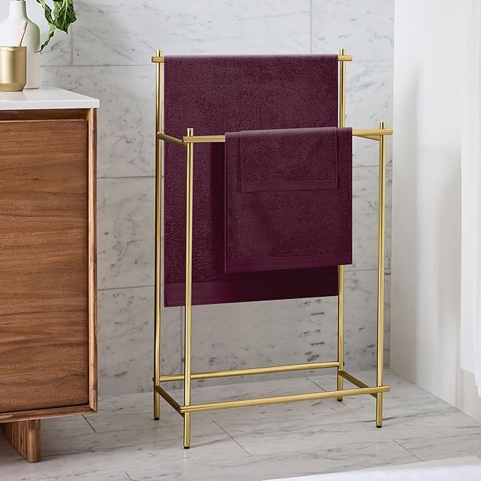 Ultra Soft 3 Pack Cotton Towel Set, Contains a Bath Towels 28x55 inch, a Hand Towels 16x24 inch & a Wash Coths 12x12 inch, Ideal Everyday use, Compact & Lightweight - Burgundy, Medium