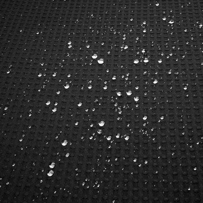 River Dream Heavyweight No Hooks Required Dotted Waffle Weave Shower Curtain with Snap in Liner -Extra Long 71W x 86H,Hotel Grade,Spa Like Bath Curtain,Black