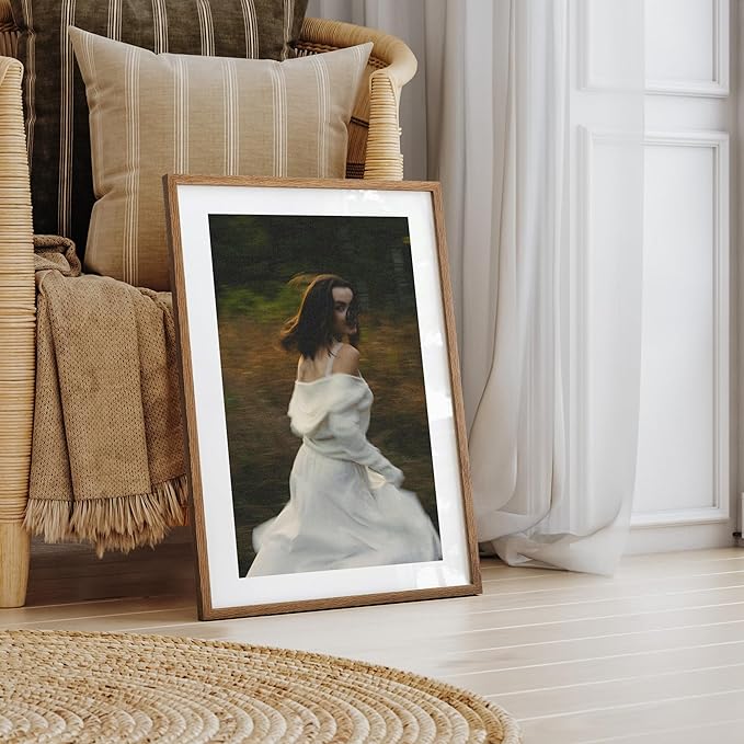 Axeman 20x28 Frame | Solid Oak Wood 20x28 Picture Frame With Mat for 16x24 | 28 x 20 Wood Poster Frame | Tempered Glass and Hanging Hardware Included Home Wall Decor Art Hanging Frame | Walnut