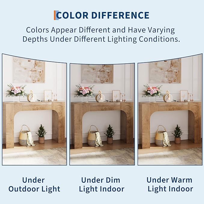 GarveeHome 47 Inch Farmhouse Console Table, Narrow Wood Entryway Table Behind Couch, Slim Rustic Hallway Furniture for Living Rooms, Foyers & Apartments, Deep Oak