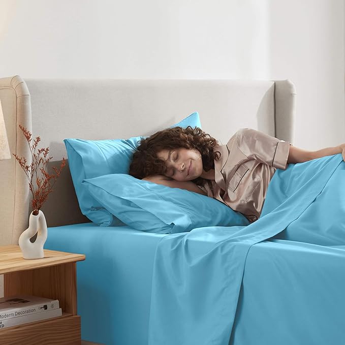 Nestl Twin XL Sheet Set - College Dorm Size - Luxury 1800 Ultra-Soft Microfiber Twin Extra Long Bed Sheets - Deep Pockets - Easy Fit - Extra Soft - 3 Piece Set (Twin XL, Bright Blue)