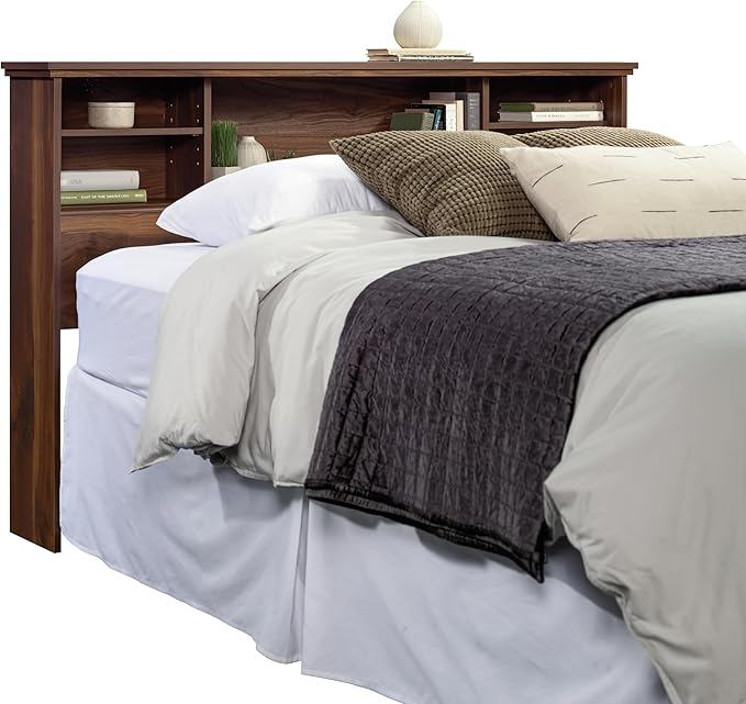 Sauder River Ranch Full/Queen Bookcase Headboard, in Grand Walnut Finish