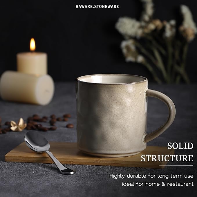 HaWare Dinnerware Sets, 16-Piece Stoneware Plates and Bowls Set, Elegant Ceramic Dish Set for 4, Chip and Scratch Resistant, Microwave and Dishwasher Safe, Multicolor