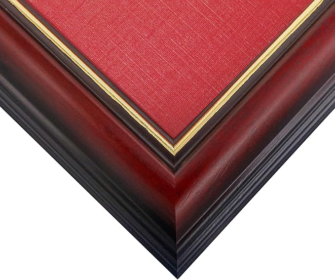 GraduationMall 8.5x11 Diploma Frame with Red over Gold Mat or Display 11x14 Certificate without Mat,Solid Wood & UV Protection Acrylic,Cherry Finish with Gold Trim,2 Pack