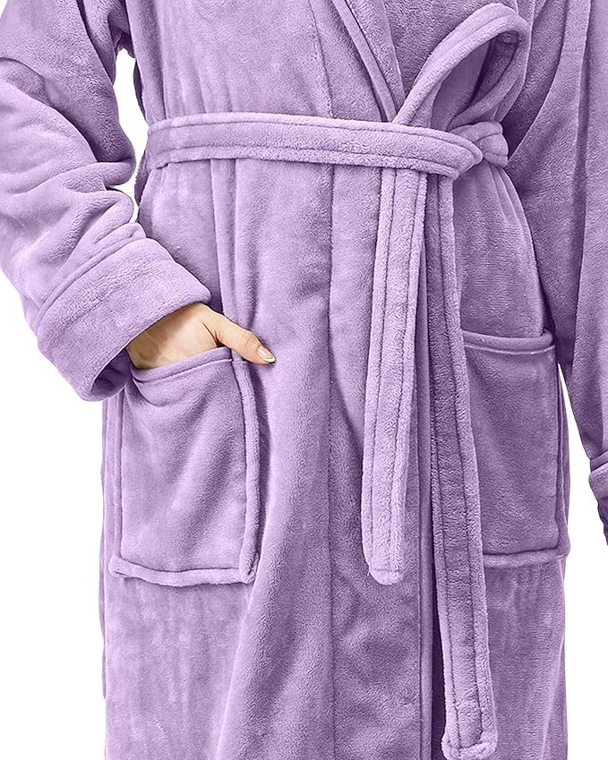NY Threads Premium Womens Robe, Plush Fleece Long Bath Robe for Women, Fluffy Soft Women's Bathrobe