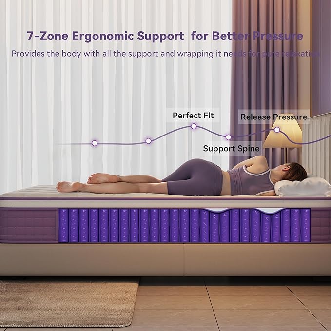 12 Inch Queen Mattress in a Box, Hybrid Mattress with Gel Memory Foam and Pocket Springs for Motion Isolation, Pressure Relief & Cool Sleep, Medium Firm, CertiPUR-US Certified