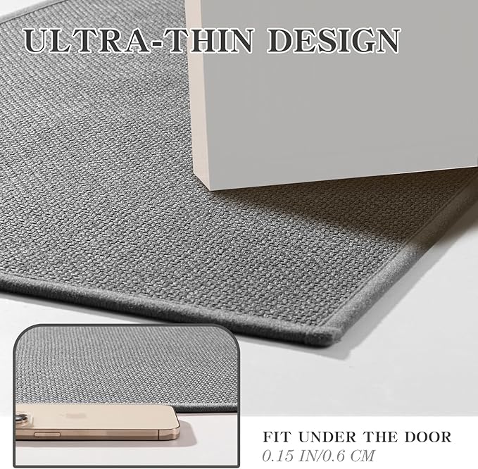 chakme Bathroom Rugs Mat 59x17, Ultra Thin Non Slip Bath Mat Runner Quick Dry Absorbent Bath Mat for Bathroom Floor, (Dark Grey, 59"x17")