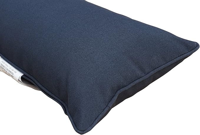 Indoor/Outdoor Decorative Lumbar Throw Pillows Water Resistant, 18"x10" Set of 2 for Patio Furniture Bolster Rectangle Pillows - Dark Blue