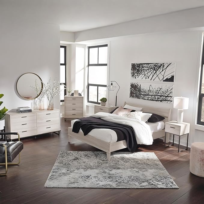 Signature Design by Ashley Socalle 5 Drawer Chest of Drawers, Natural Beige