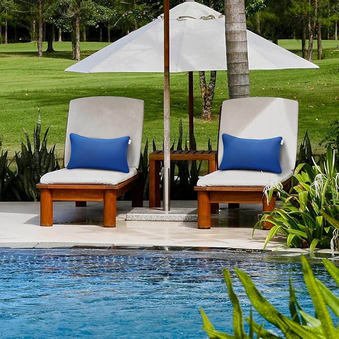JMGBird Outdoor Pillows Waterproof Set of 2 Outdoor Throw Pillows with Insert Included 12×20 Inch Outdoor Lumbar Pillows for Patio Furniture