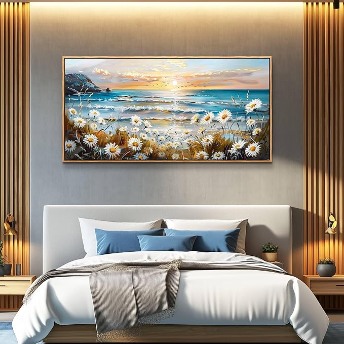 PHAOHUAXM Canvas Wall Art For Living Room Farmhouse Bedroom Wall Painting Marine Landscape Painting Office Photos Watercolor Wall Decor Flowers Nature Artwork For Walls Modern Home Decor 20x40 In