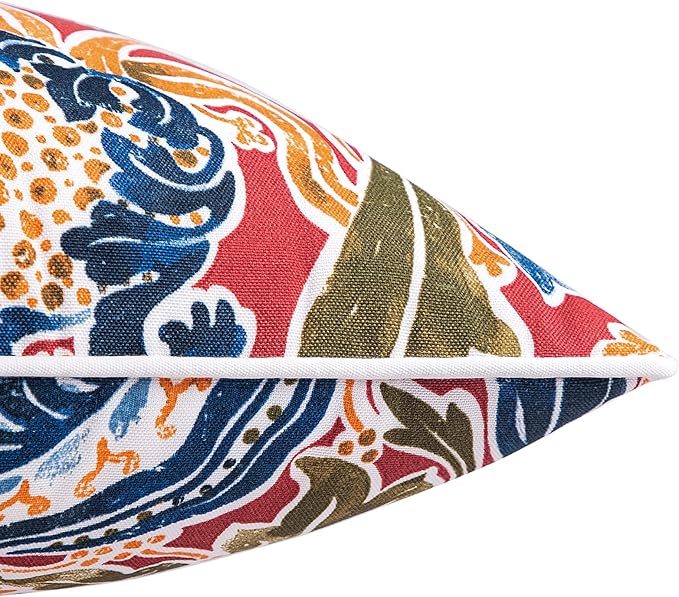 JMGBird Outdoor Lumbar Pillows Set of 2 with PP Cotton Fill for Patio Furniture Decorative Pillows 12x20 Inch