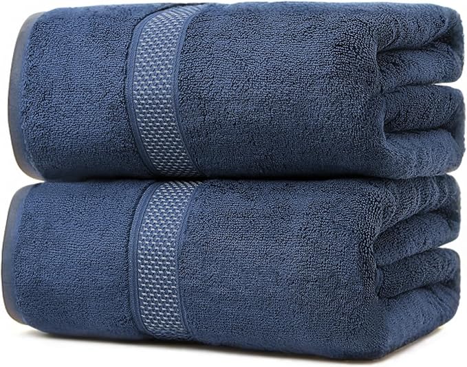 Super Absorbent Quick Drying | Hotel Grade Extra Large Bath Towels, 2-Piece Set, Bathroom Luxury Soft Towels-650GSM Cotton Luxury Beach Bath Towel 80x160cm (31.5x63 inches) (Dark Grey)