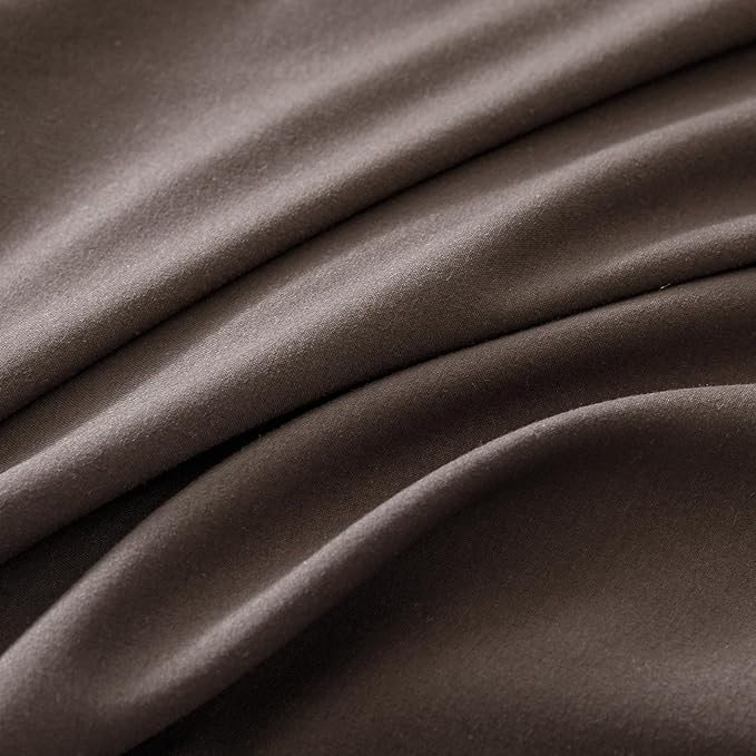 CLOTHKNOW Dark Brown Queen Comforter Set 3Pcs Dark Coffee Bedding Comforter Sets Brown Queen Comforter Men Women Comforter with 2 x Pillowcases