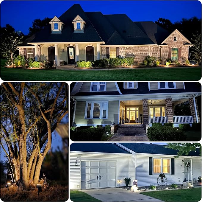 Solar Spot Lights Outdoor 63 LED 3 Lighting,Waterproof IP65 Modes Spotlights for Outside House Yard Garden Landscape Lights 3 Pack (Natural Light)