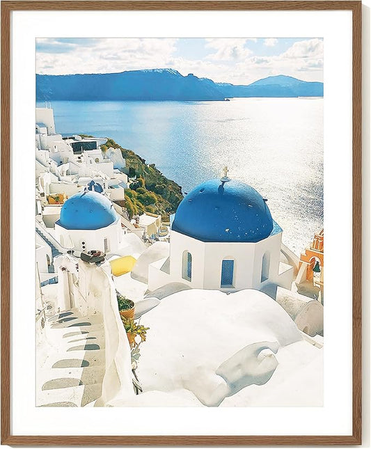 Axeman 26x32 Frame | Solid Oak Wood 26x32 Poster Frame With Mat for 22x28 | 32x26 Wood Picture Frame | Tempered Glass and Hanging Hardware Included Home Wall Decor Art Hanging Frame | Walnut