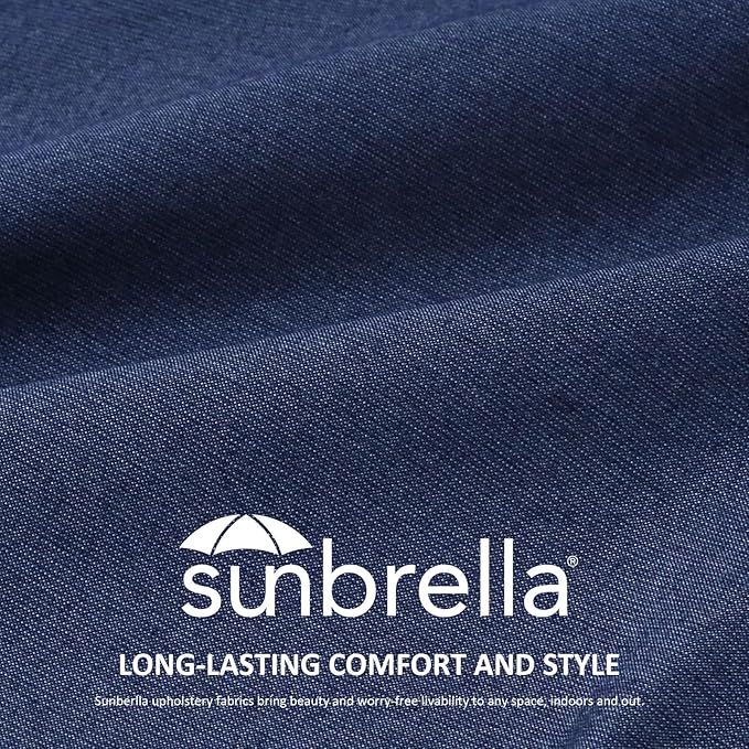 Sunbrella Decorative Outdoor Water Repellent Throw Pillows with Inserts, Set of 4, 20" x12" Pillows for Patio, Backyard, Bed, Couch, and Patio Furniture, Specrtum Indigo