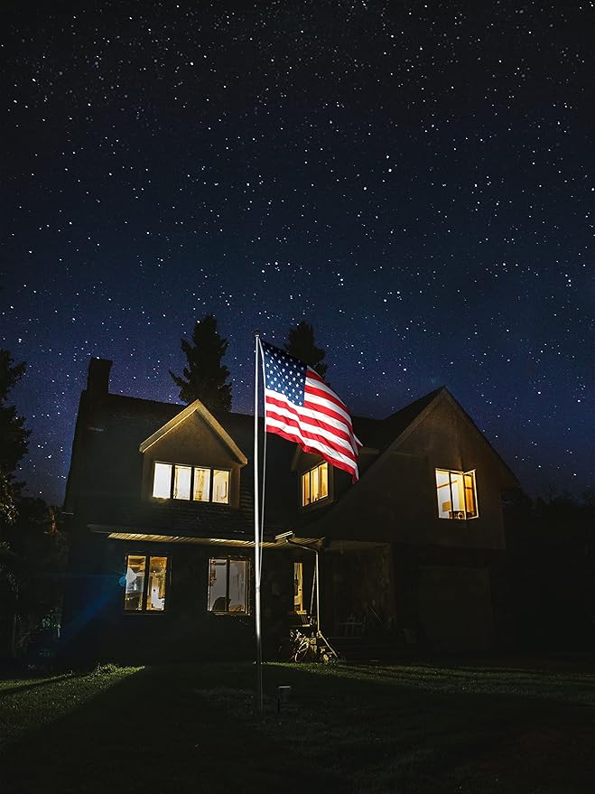 GKOLED 20W Bullet/Round Outdoor Spotlight, Narrow Beam Angle Light, 2500 Lumens Aluminum Waterproof Flag Pole Light, 5000K Daylight White, 120-277V AC, UL Listed and DLC Qualified