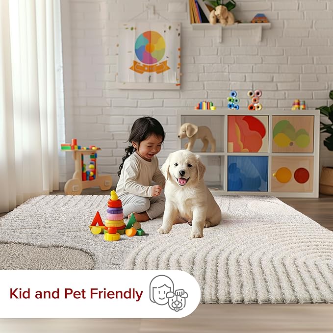 nuLOOM Gloria Abstract Shag Area Rug, 10x14, Beige