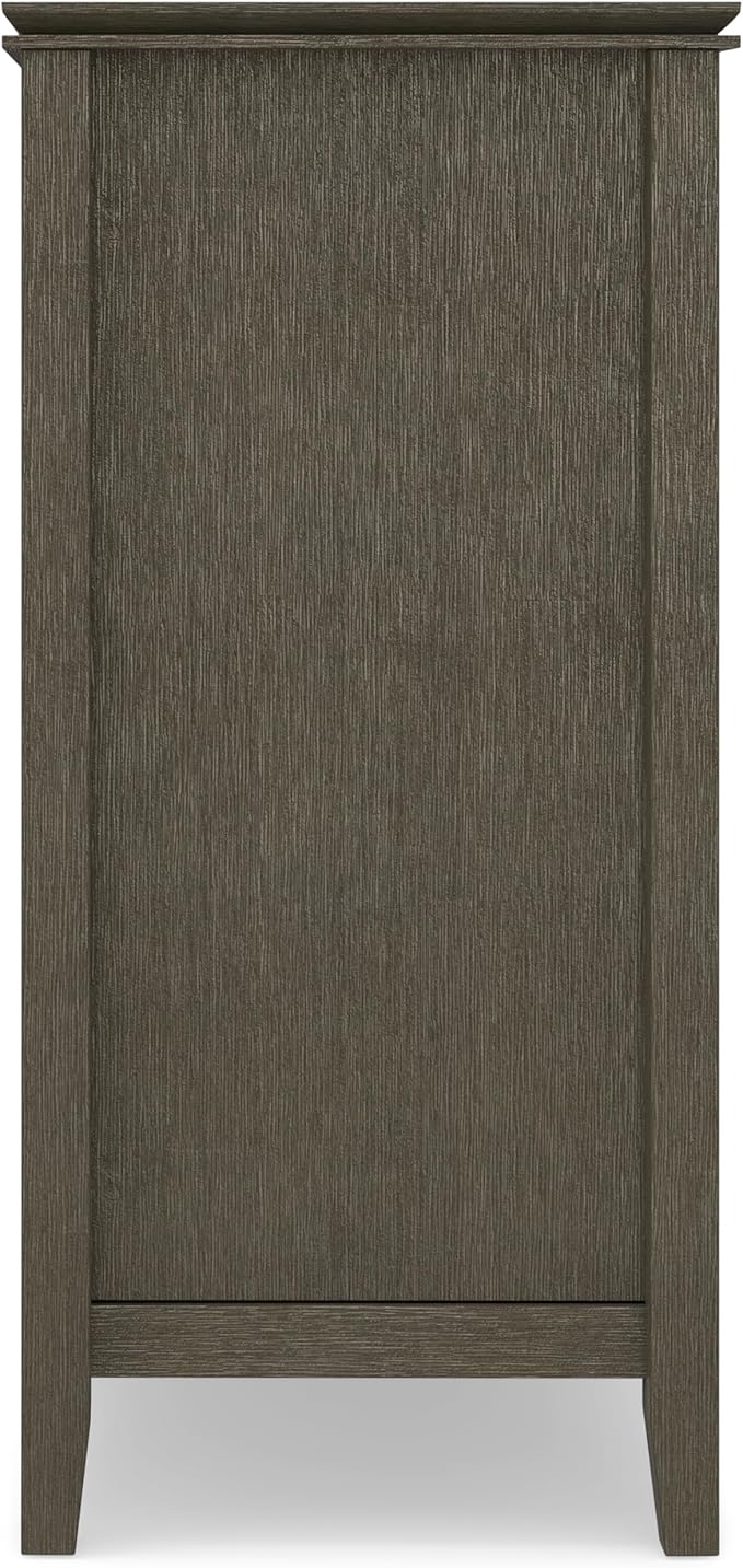 SIMPLIHOME Artisan SOLID WOOD 53 inch Wide Transitional TV Media Stand in Farmhouse Grey For TVs up to 60 inches for the Living Room and Entertainment Center