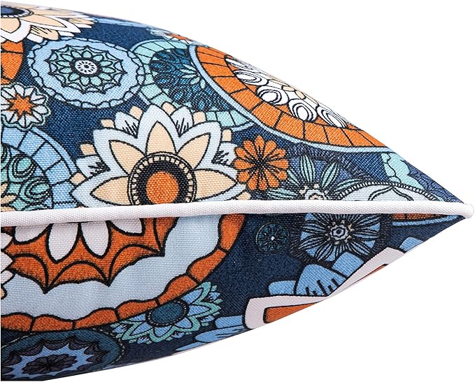 JMGBird 12×20 Inch Outdoor Lumbar Pillows Pack of 2 Waterproof Throw Pillows with Insert Rectangular Decorative Garden Cushion for Home Furniture Patio Coach Sofa