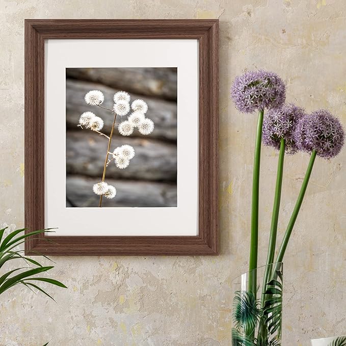 GraduationMall 11x14 Wooden Picture Frames,Display Photos 8x10 with Mat or 11x14 Without Mat,UV Protection Acrylic,Wall or Tabletop Display,Rustic Brown Set of 2