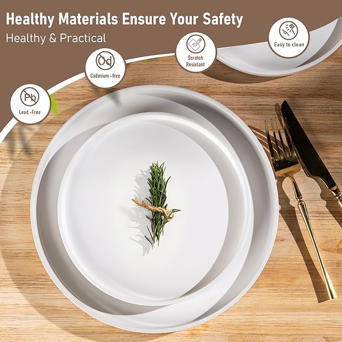 GBHOME Ceramic Dinnerware Sets for 4, Stoneware Plates and Bowls Sets, Chip and Scratch Resistant Dishes, Dishwasher & Microwave& Oven Safe Dishes sets, Reactive Glaze-Colorful