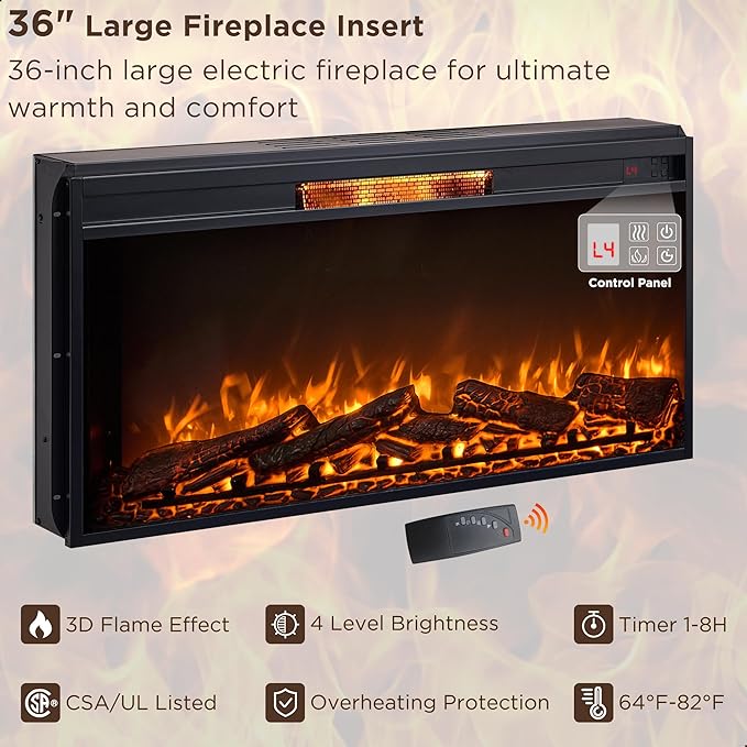 JXQTLINGMU Fireplace TV Stand for 80 Inch TV, Farmhouse Entertainment Center with 36" Fireplace, Modern Media Console with Sliding Barn Door & Storage Drawers for Living Room, Light Brown