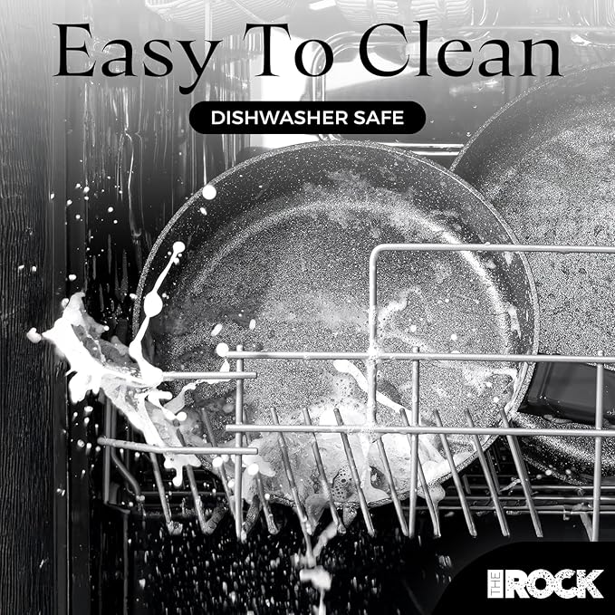 THE ROCK SOHO 12.5-Inch Nonstick Frying Pan – Compact for Urban Kitchens, Nothing Sticks, Never Warps, Lasts Longer, Oven & Dishwasher Safe, Black