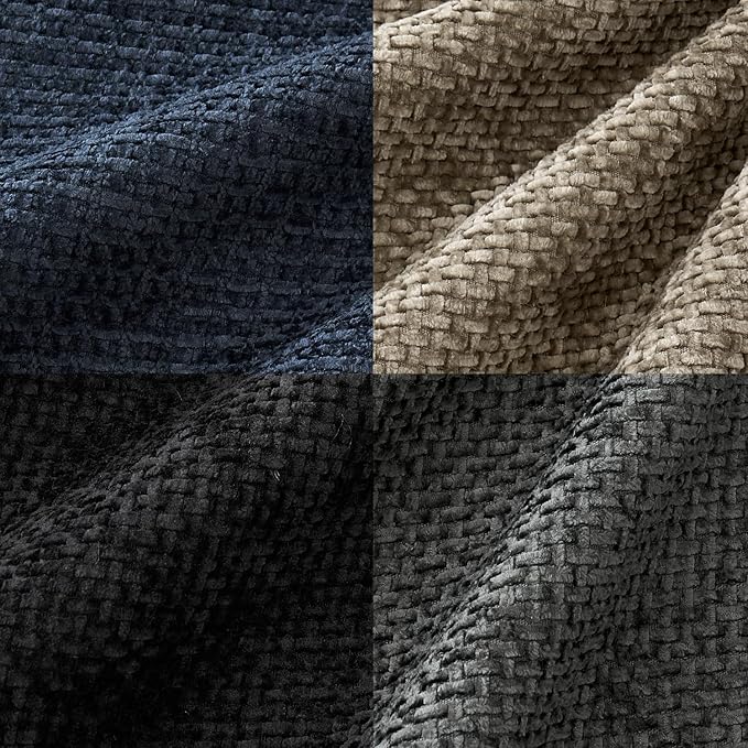 MIULEE Pack of 4 Couch Throw Pillow Covers 18x18 Inch Neutral Navy/Grey Soft Decorative Chenille Pillow Covers Farmhouse Accent Cushion Covers for Boho Home Decor Sofa Bedroom Living Room