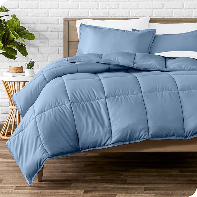 Bare Home Comforter Set - Queen Size - Ultra-Soft - Goose Down Alternative - Premium 1800 Series - All Season Warmth (Queen, Coronet Blue)