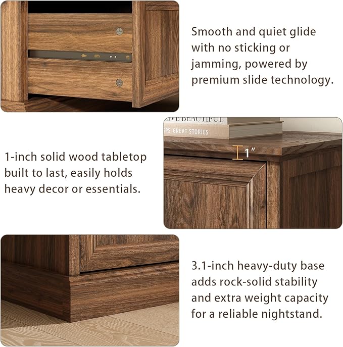Farmhouse 8 Drawer Dresser for Bedroom, 55 Inch Wide Modern Walnut Dresser TV Stand with Large Drawers & Bar Handles, Rustic Wood Chest of Drawers for Bedroom, Living Room, Hallway, Entryway.