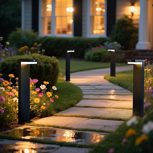 Solar Pathway Lights - Walkway Solar Lights for Outside - PIR Sensor & Two Lighting Modes - Rechargeable Battery Lasts Up to 55 Hours - 3000K - IP44 Weather Resistant - 4 Pack