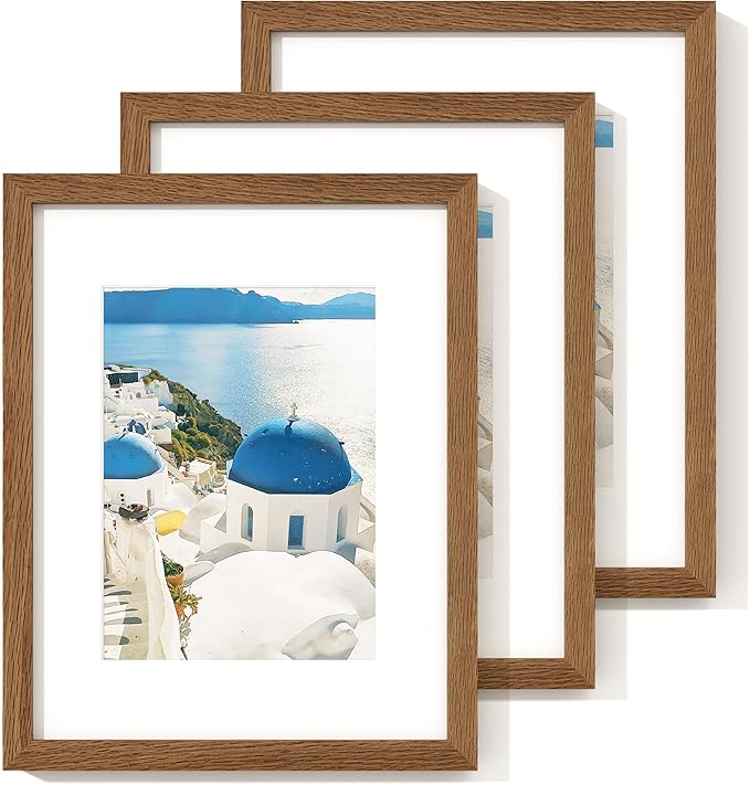 Axeman Diploma Frame For 8.5x11 Certificate Document | Solid Oak Wood 8.5 By 11 Picture With Mat For 6x8 | 8 1/2 x 11 Certificate Frame | Plexiglass And Hanging Hardware Included | Walnut, 3 PCs