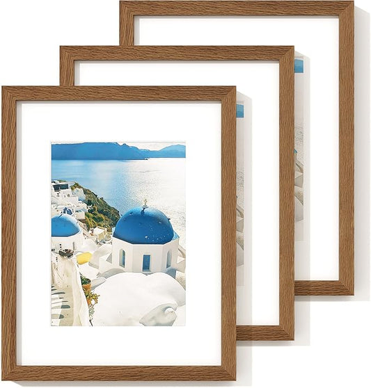 Axeman Diploma Frame For 8.5x11 Certificate Document | Solid Oak Wood 8.5 By 11 Picture With Mat For 6x8 | 8 1/2 x 11 Certificate Frame | Plexiglass And Hanging Hardware Included | Walnut, 3 PCs