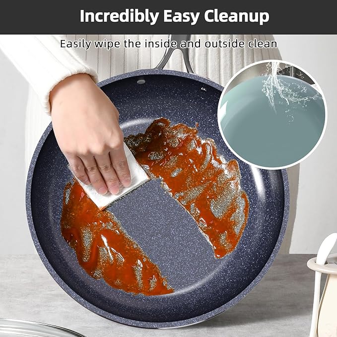 Nuwave Lux 13pc Forged Lightweight Cookware Set PFAS Free, Healthy G10 Duralon Ceramic Coating, Ultra Non-Stick, Stay-Cool Handles, Works on All Cooktops & Induction Ready