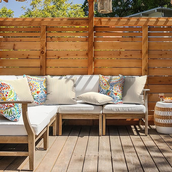 LVTXIII Outdoor/Indoor Throw Pillows, Decorative Patio Accent Pillows, Fluffy Water Repellent Garden Cushions for Home Patio Coach Sofa Use, 16×16 Inch, Pack of 2, Pretty Paisley